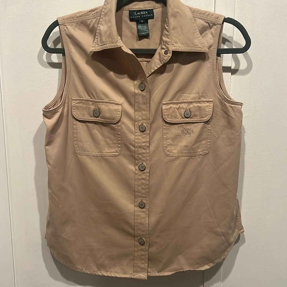 Lauren by Ralph Lauren 100% khaki vest